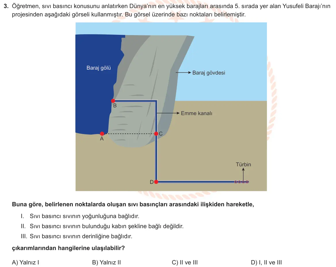 LGS Örnek Soruları Şubat 2024 Sayısal Fen Bilimleri 3. Soru görseli