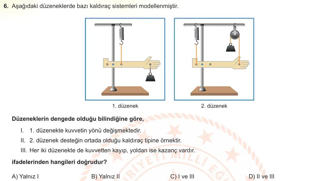 LGS Örnek Soruları Şubat 2024 Sayısal Fen Bilimleri 6. Soru görseli