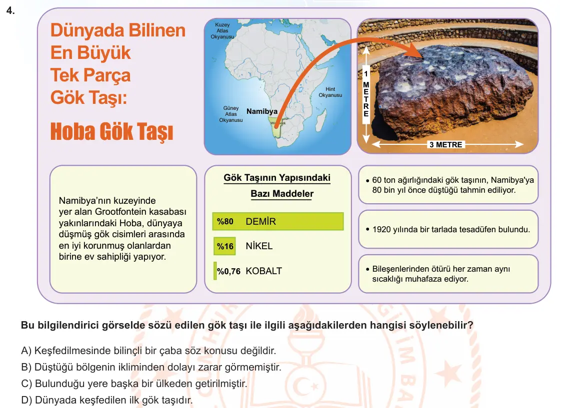 LGS Örnek Soruları Şubat 2024 Sözel Türkçe 4. Soru görseli