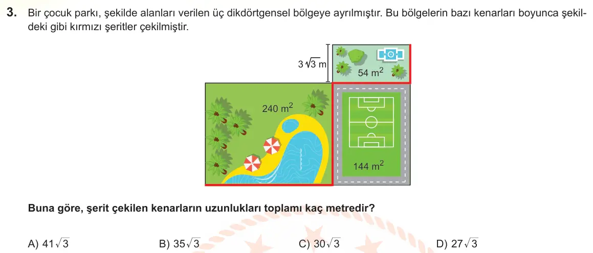 LGS Örnek Soruları Kasım 2024 Sayısal Matematik 3. Soru görseli