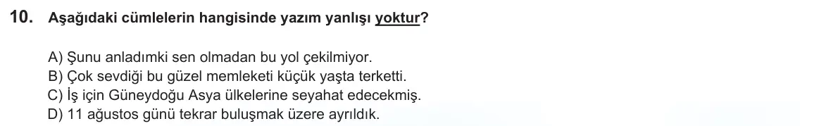 LGS Örnek Soruları Kasım 2024 Sözel Türkçe 10. Soru görseli