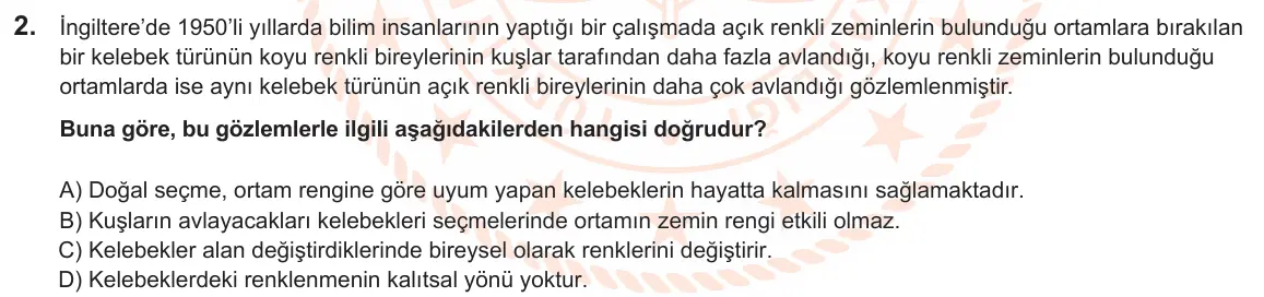 LGS Örnek Soruları Nisan 2025 Sayısal Fen Bilimleri 2. Soru görseli