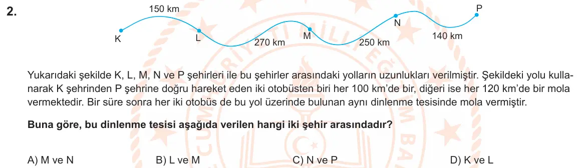 LGS Örnek Soruları Nisan 2025 Sayısal Matematik 2. Soru görseli