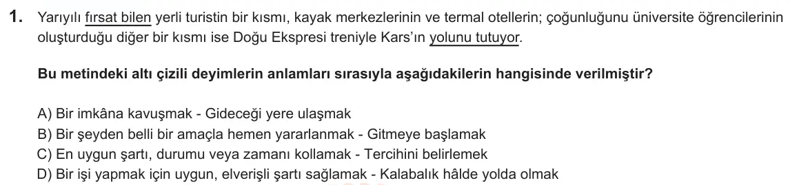 LGS Örnek Soruları Nisan 2025 Sözel Türkçe 1. Soru görseli