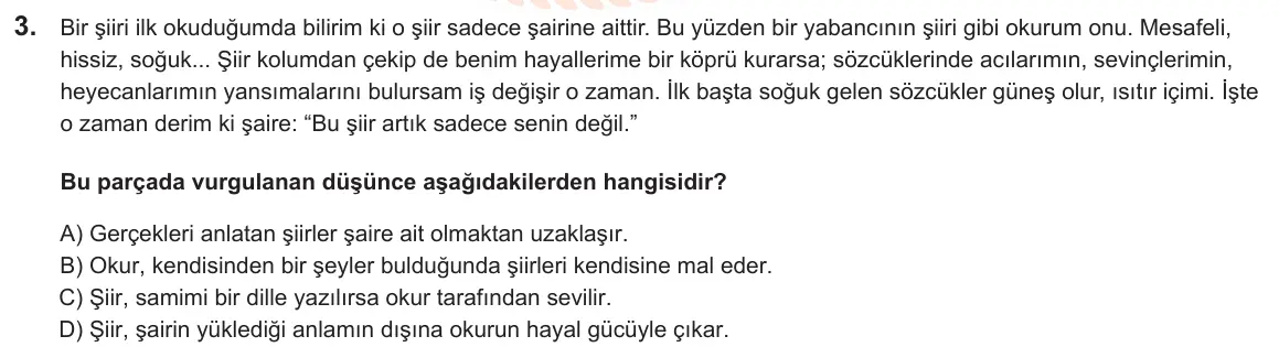 LGS Örnek Soruları Nisan 2025 Sözel Türkçe 3. Soru görseli