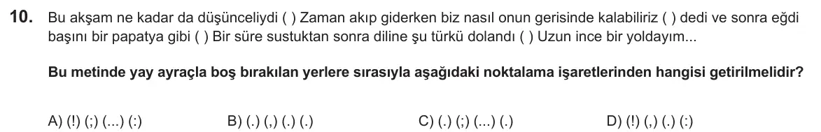 LGS Örnek Soruları Şubat 2025 Sözel Türkçe 10. Soru görseli