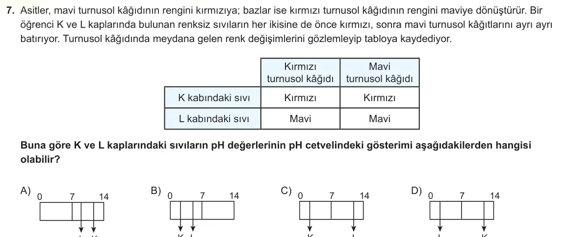 LGS Örnek Soruları Kasım 2025 Sayısal Fen Bilimleri 7. Soru görseli