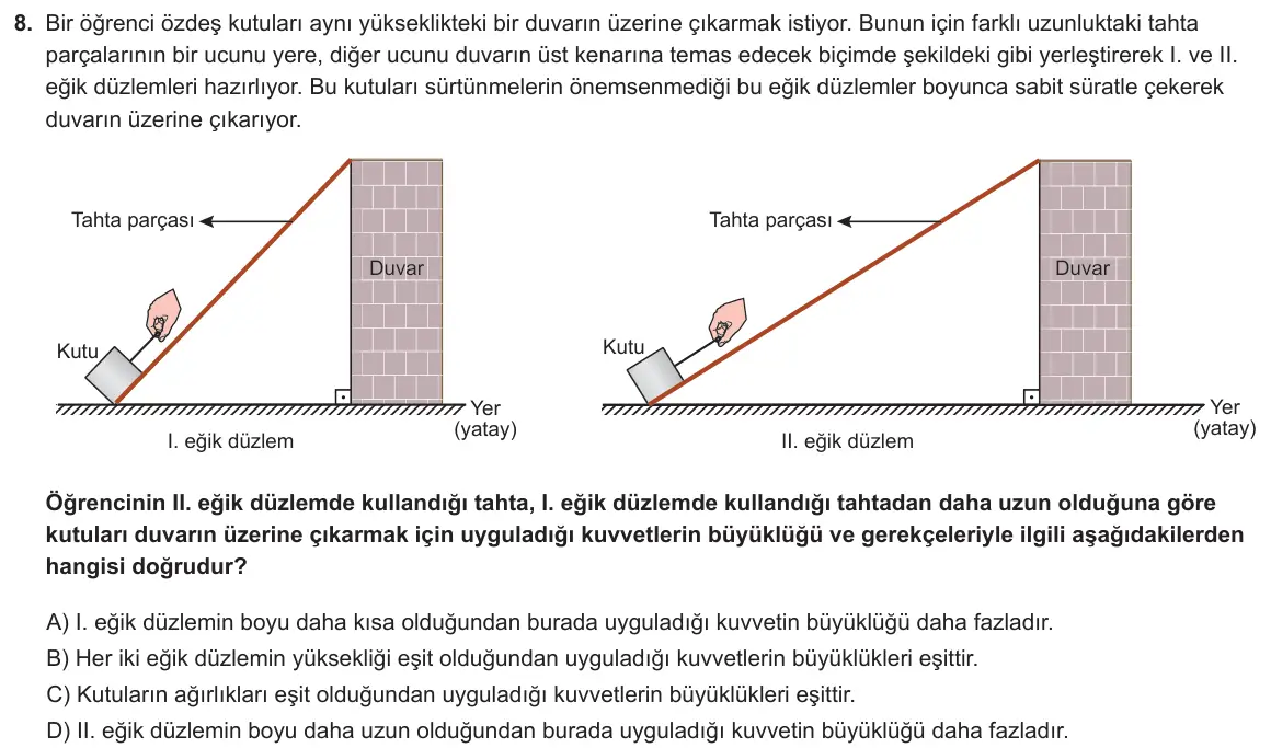 LGS Örnek Soruları Kasım 2025 Sayısal Fen Bilimleri 8. Soru görseli