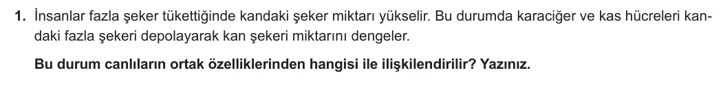 9. Sınıf Biyoloji 2023-2024 1. Dönem 1. Yazılı 1. Bölüm 1. Soru görseli