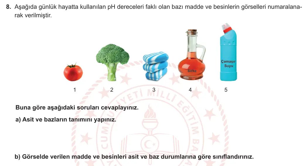 9. Sınıf Biyoloji 2023-2024 1. Dönem 1. Yazılı 1. Bölüm 8. Soru görseli