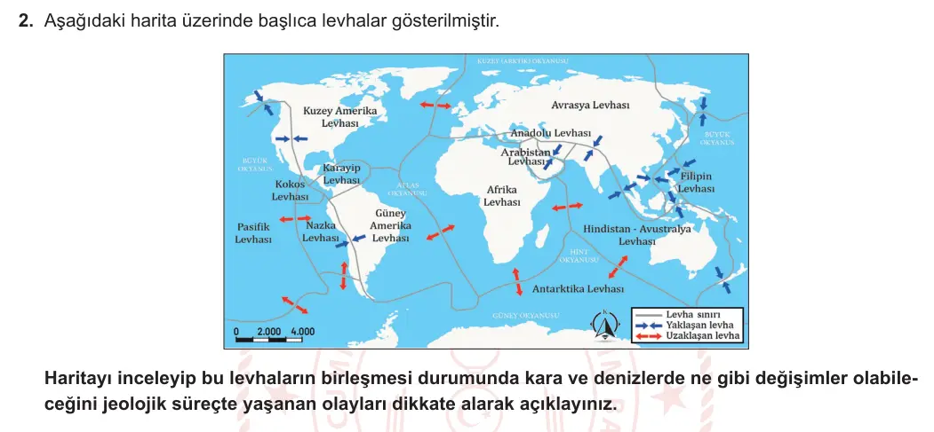 10. Sınıf Coğrafya 2023-2024 1. Dönem 1. Yazılı 1. Bölüm 2. Soru görseli