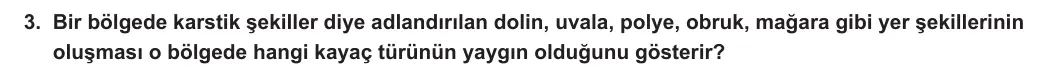 10. Sınıf Coğrafya 2023-2024 1. Dönem 1. Yazılı 1. Bölüm 3. Soru görseli