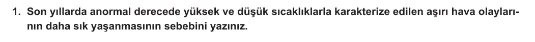 12. Sınıf Coğrafya 2023-2024 1. Dönem 1. Yazılı 2. Bölüm 1. Soru görseli