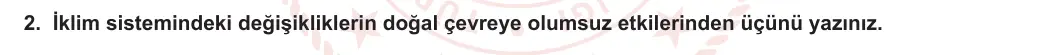 12. Sınıf Coğrafya 2023-2024 1. Dönem 1. Yazılı 2. Bölüm 2. Soru görseli