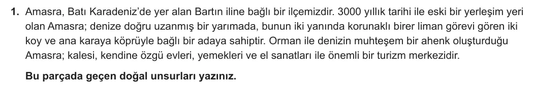9. Sınıf Coğrafya 2023-2024 1. Dönem 1. Yazılı 2. Bölüm 1. Soru görseli
