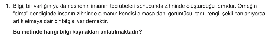 9. Sınıf Din Kültürü ve Ahlak Bilgisi 2023-2024 1. Dönem 1. Yazılı 2. Bölüm 1. Soru görseli