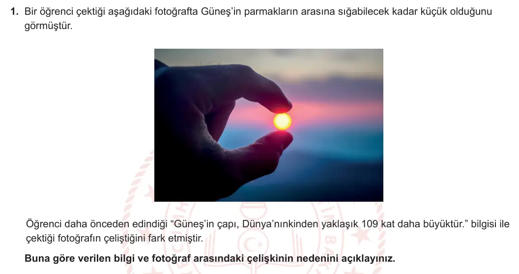 5. Sınıf Fen Bilimleri 2023-2024 1. Dönem 1. Yazılı 2. Bölüm 1. Soru görseli