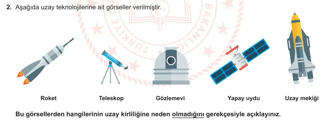 7. Sınıf Fen Bilimleri 2023-2024 1. Dönem 1. Yazılı 1. Bölüm 2. Soru görseli (1/2)