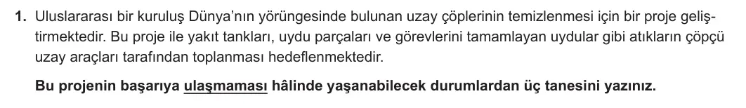 7. Sınıf Fen Bilimleri 2023-2024 1. Dönem 1. Yazılı 2. Bölüm 1. Soru görseli