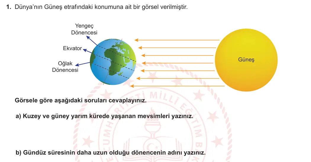 8. Sınıf Fen Bilimleri 2023-2024 1. Dönem 1. Yazılı 1. Bölüm 1. Soru görseli (1/2)