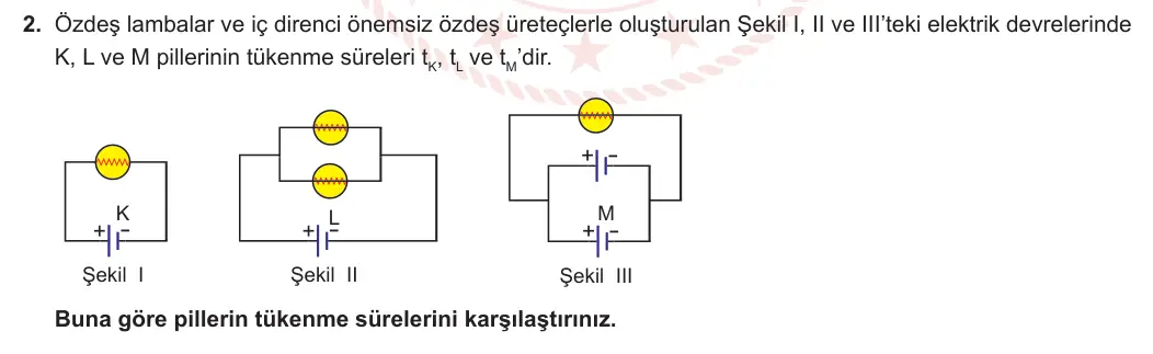 10. Sınıf Fizik 2023-2024 1. Dönem 1. Yazılı 1. Bölüm 2. Soru görseli