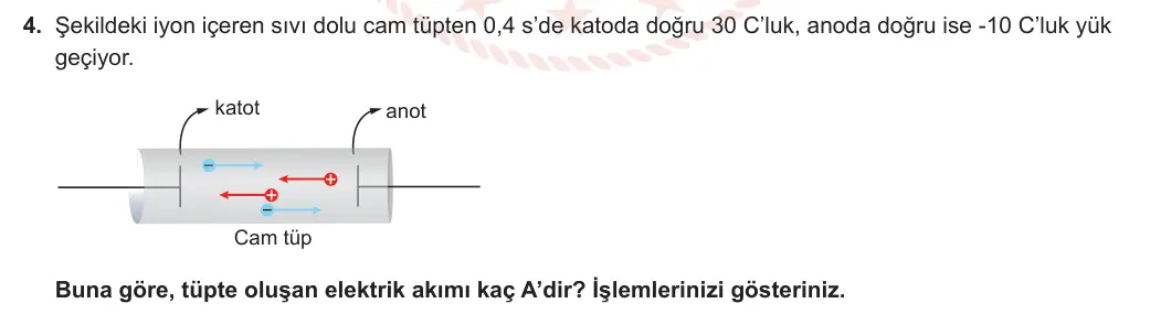 10. Sınıf Fizik 2023-2024 1. Dönem 1. Yazılı 1. Bölüm 4. Soru görseli