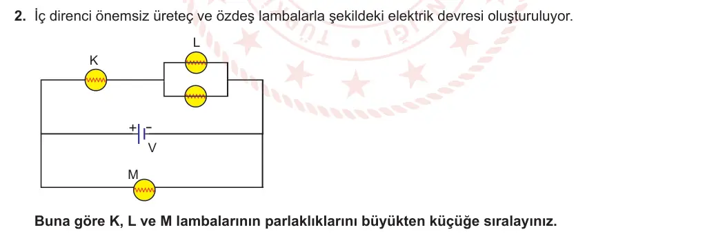 10. Sınıf Fizik 2023-2024 1. Dönem 1. Yazılı 2. Bölüm 2. Soru görseli