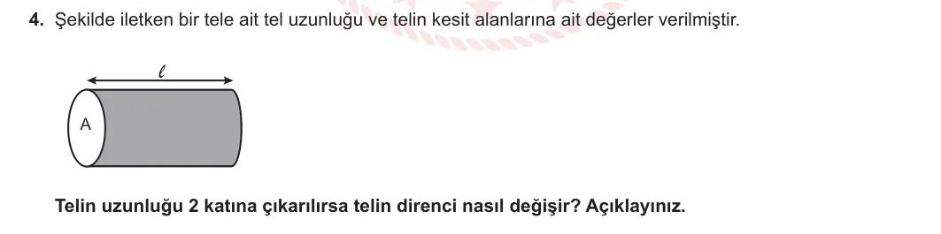 10. Sınıf Fizik 2023-2024 1. Dönem 1. Yazılı 2. Bölüm 4. Soru görseli