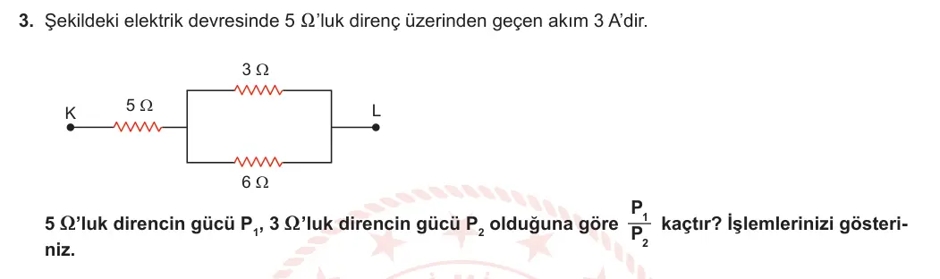 10. Sınıf Fizik 2023-2024 1. Dönem 1. Yazılı 3. Bölüm 3. Soru görseli