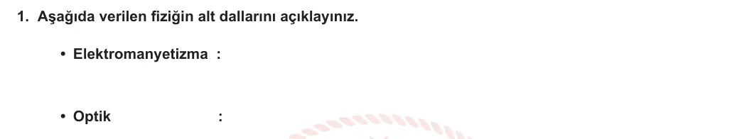 9. Sınıf Fizik 2023-2024 1. Dönem 1. Yazılı 3. Bölüm 1. Soru görseli