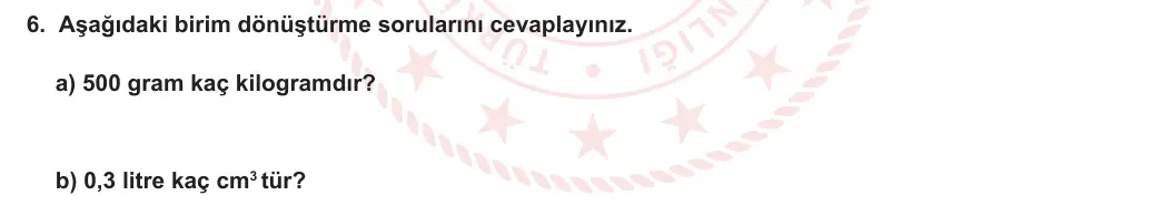 9. Sınıf Fizik 2023-2024 1. Dönem 1. Yazılı 3. Bölüm 6. Soru görseli