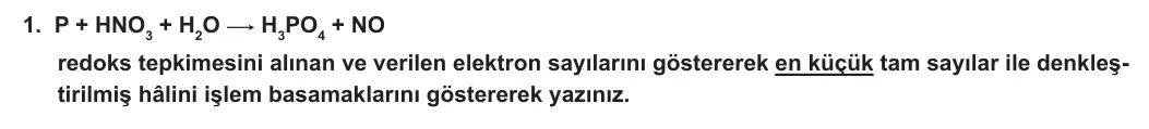 12. Sınıf Kimya 2023-2024 1. Dönem 1. Yazılı 1. Bölüm 1. Soru görseli