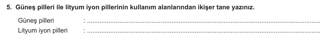 12. Sınıf Kimya 2023-2024 1. Dönem 1. Yazılı 3. Bölüm 5. Soru görseli