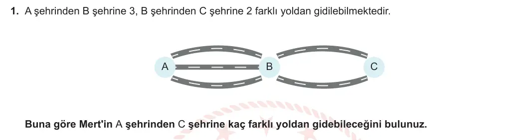 10. Sınıf Matematik 2023-2024 1. Dönem 1. Yazılı 1. Bölüm 1. Soru görseli