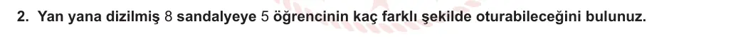 10. Sınıf Matematik 2023-2024 1. Dönem 1. Yazılı 1. Bölüm 2. Soru görseli (1/2)