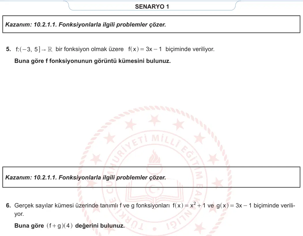 10. Sınıf Matematik 2023-2024 1. Dönem 1. Yazılı 1. Bölüm 4. Soru görseli (2/2)