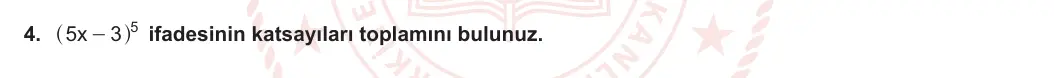 10. Sınıf Matematik 2023-2024 1. Dönem 1. Yazılı 2. Bölüm 4. Soru görseli (1/2)