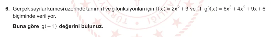 10. Sınıf Matematik 2023-2024 1. Dönem 1. Yazılı 3. Bölüm 6. Soru görseli (1/2)