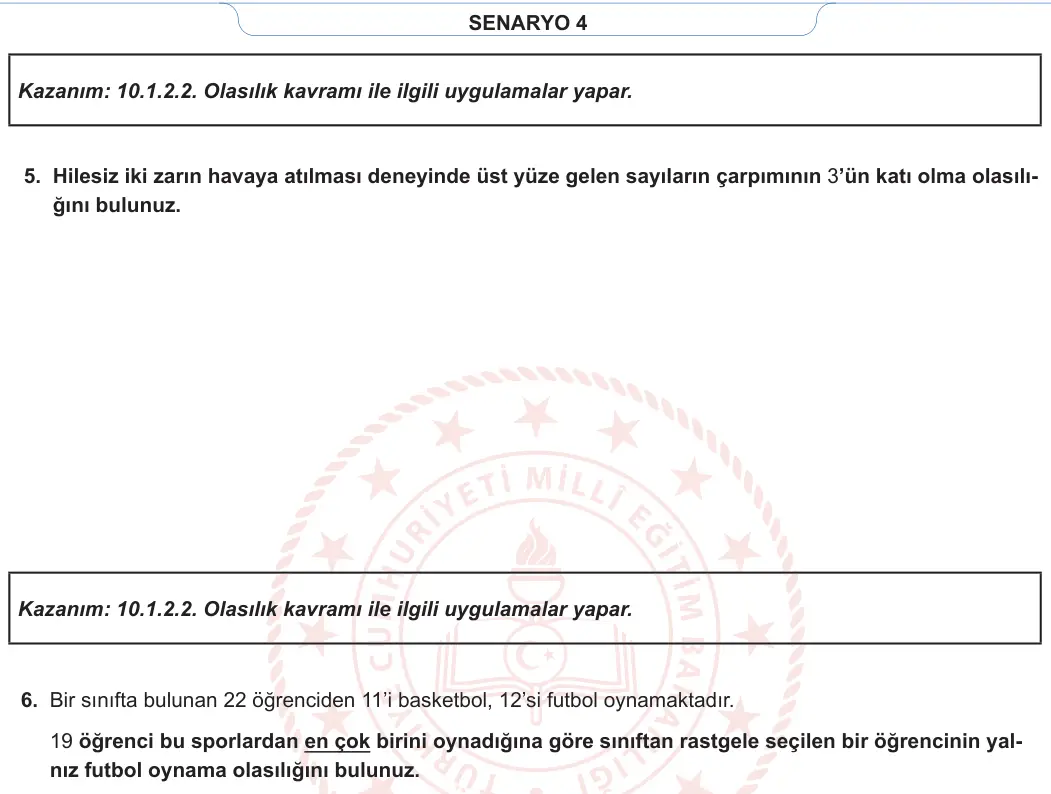 10. Sınıf Matematik 2023-2024 1. Dönem 1. Yazılı 4. Bölüm 4. Soru görseli (2/2)