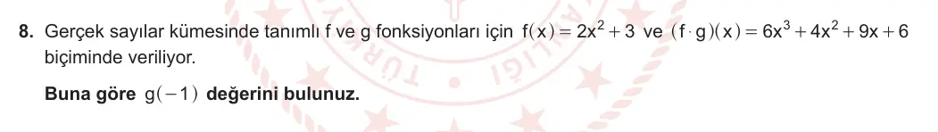 10. Sınıf Matematik 2023-2024 1. Dönem 1. Yazılı 4. Bölüm 8. Soru görseli