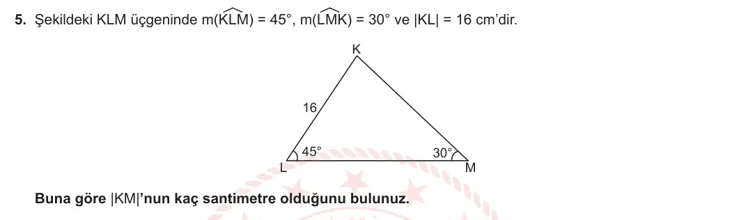 11. Sınıf Matematik 2023-2024 1. Dönem 1. Yazılı 2. Bölüm 5. Soru görseli