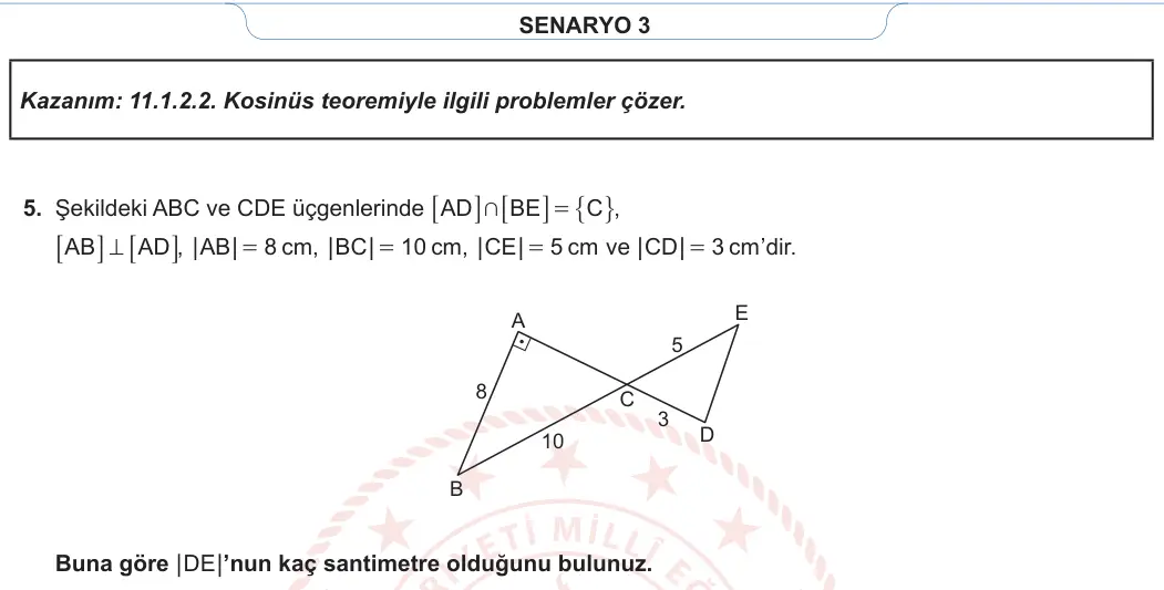 11. Sınıf Matematik 2023-2024 1. Dönem 1. Yazılı 3. Bölüm 4. Soru görseli (2/2)