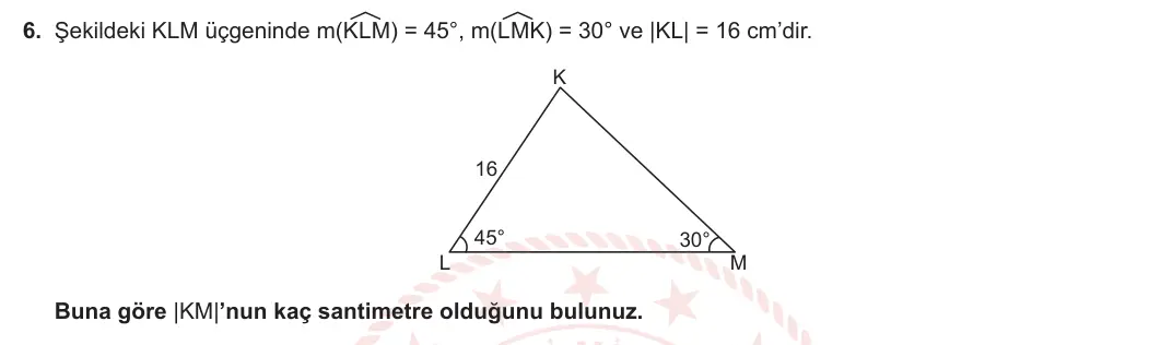 11. Sınıf Matematik 2023-2024 1. Dönem 1. Yazılı 3. Bölüm 6. Soru görseli