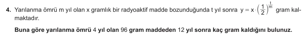 12. Sınıf Matematik 2023-2024 1. Dönem 1. Yazılı 2. Bölüm 4. Soru görseli