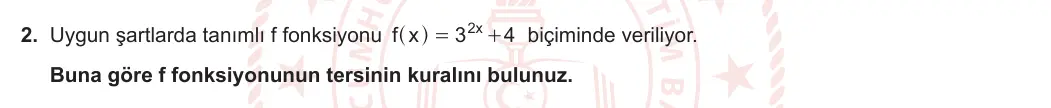 12. Sınıf Matematik 2023-2024 1. Dönem 1. Yazılı 3. Bölüm 2. Soru görseli