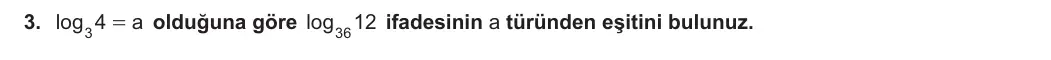 12. Sınıf Matematik 2023-2024 1. Dönem 1. Yazılı 3. Bölüm 3. Soru görseli (1/2)