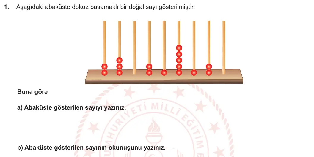 5. Sınıf Matematik 2023-2024 1. Dönem 1. Yazılı 1. Bölüm 1. Soru görseli