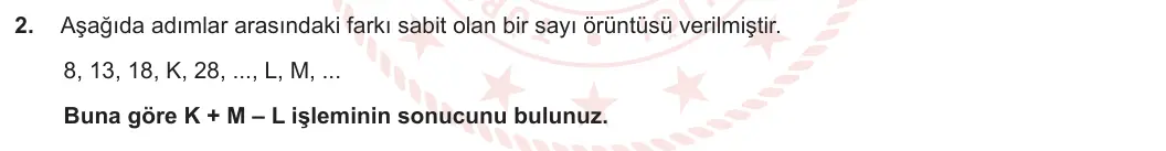 5. Sınıf Matematik 2023-2024 1. Dönem 1. Yazılı 2. Bölüm 2. Soru görseli