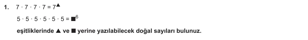6. Sınıf Matematik 2023-2024 1. Dönem 1. Yazılı 1. Bölüm 1. Soru görseli