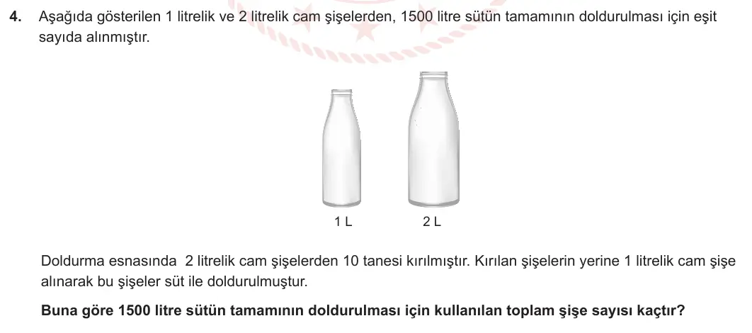 6. Sınıf Matematik 2023-2024 1. Dönem 1. Yazılı 2. Bölüm 4. Soru görseli